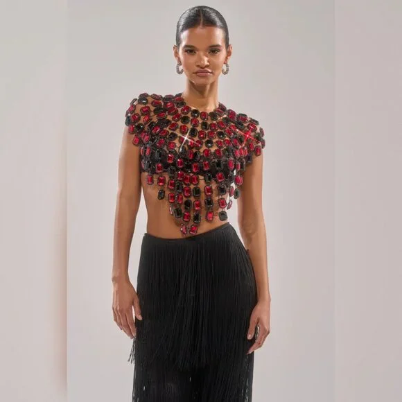 Ruby Rhinestone Blouse - Picture 1 of 5